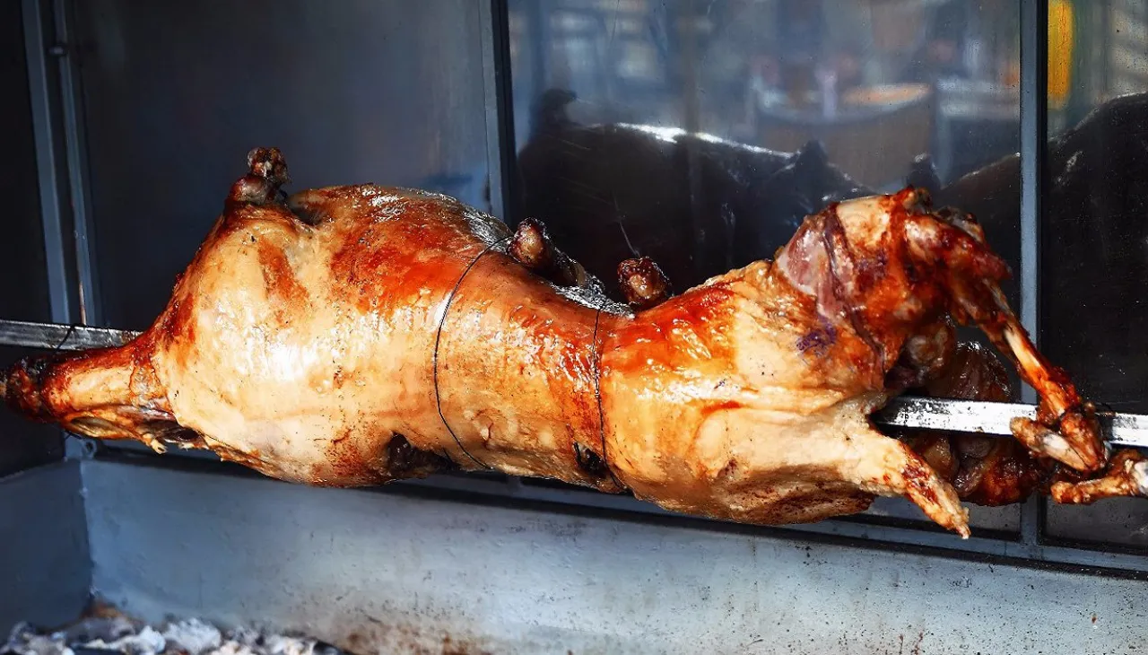 Lamb on a spit